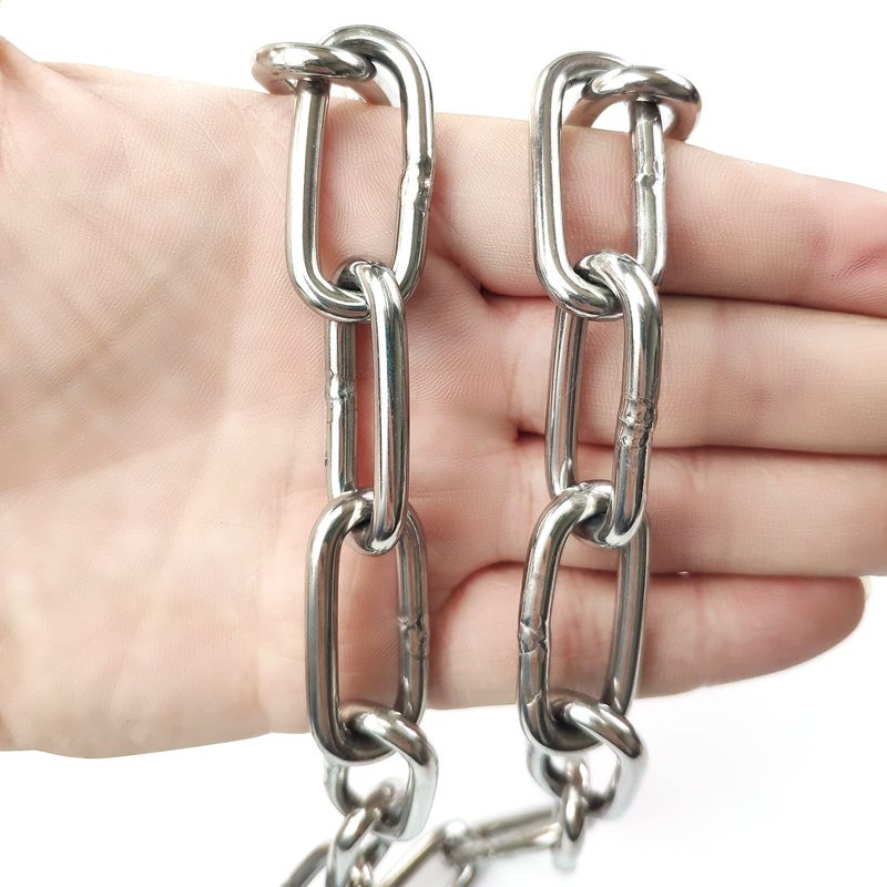 JENSWILL 5/32 inch (4mm) -6.5ft(Length) Stainless Steel 304 Chain,Metal Chain Utility Chain Heavy Duty Chain for Guardrail, Swing, Lifting, Trailer,Pet,Hanging Clothes with 2 Shackles - Image 4